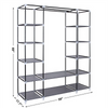 NEW Large Fabric Canvas Wardrobe with Hanging Shelving Clothes Storage Closet UK