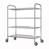 Stainless Steel Utility Cart 4 Tiers Kitchen Carts Serving Trolley Storage Cart