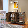 Industrial Storage Cabinet Sideboard Buffet Organizer 3-Tier Side Rack & 2-Door