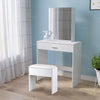 Modern Dressing Table Makeup Desk w/Sliding Mirror Shelves & Drawer Wooden Gifts