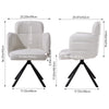 White Teddy Velvet Vanity Chair Swivel Desk Chair For Home Office, Metal Legs