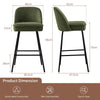2X Breakfast Bar Stools Thickened Pad Linen Dining Chairs for Counter Kitchen