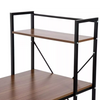 Industrial Writing Desk with Bookshelf Rustic Metal Home Office Workstation