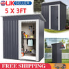5x3FT Large Metal Outdoor Storage Shed Steel Garden Shed with Lockable Door Grey