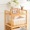 Free Standing Clothes Storage Basket Rack Bamboo Wooden Organizer Corner Hampers