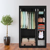 67" Tall Fabric Wardrobe Portable Closet With Hanging Rail Storage Shelving