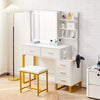 Dressing Table White Desk Makeup Vanity Table Drawers Stool Set Shelf Dresser