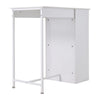 3 Piece Breakfast Bar Table Set with 3 Tier Storage Shelves White Stools & Table