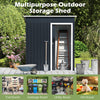 All-Weather Color Steel Garden Shed 163 x 86 CM Outdoor Storage Shed-Grey