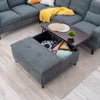 Extra Lift Up Square Storage Ottoman,Upholstered Coffee Table Storage Ottoman