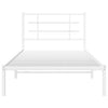 Metal Bed Frame with Headboard White 100x200 cm