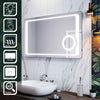 LED Illuminated Bathroom Mirror Shaver Socket 3X Magnifier Demister 1000x600mm