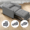 Convertible Single Chair Bed with Upholstered Fabric, Grey
