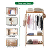 Heavy Duty Bamboo Clothes Rail Coat Rack Garment Stand Shoe Storage Corner Shelf