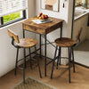 Vintage Breakfast Bar Table Wood Metal Bar Table with Drawer Power Outlet 60*60