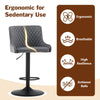 4Pcs Breakfast Bar Stool Velvet Padded Swivel Gas Lift Bar Chair With Metal Base