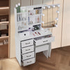 New LED Dressing Table Makeup Desk With Stool Mirror Bedroom Vanity Set White UK