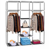 Fabric Canvas Wardrobe with Hanging Rail Shelving Clothes Storage Organiser