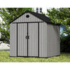 Gabled Plastic Tool Shed 8x8FT with Foundation Lock for Outdoor Garden Storage