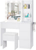 Dressing Table With Mirror Drawers Stool Set Bedroom Makeup Desk Vanity Table UK
