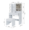 Dressing Table with LED Lights Mirror Vanity Set Makeup Storage 2 Drawers White