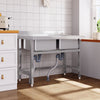 Commercial Catering Sink Stainless Steel Double Bowl Unit Kitchen Food Wash Tank
