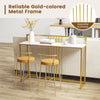 Modern 122cm Console Table Faux Marble Top Entryway Table Narrow Sofa Side Table