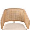Modern Dining Chairs Set of 2 with Rattan Backrest & Upholstered PU Padded Seat