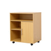 Printer Stand Unit Beech Office Desk Side Mobile Pedestal Storage Wheels