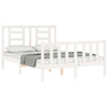 Bed Frame with Headboard White 120x200 Solid Wood H6S9
