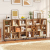 Mid Century Modern Storage Organizer 10-Cube Bookcase Natural