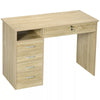 Wooden Computer Table Office Desk Study Dorm Lockable Drawer Storage Oak Tone