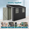 BIRCHTREE 4x10ft Lean To Garden Shed Metal Storage House Pent Roof Anthracite
