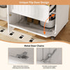 Kitchen Island on Wheels Rolling Kitchen Storage Trolley with Countertop, White