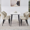1 Set PU Dining Chair Metal Leg Stable Structure Kitchen Home Comfortable Soft
