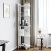 White Tallboy Bookcase 5-Tiers Bookshelf Tall Storage Shelving Unit Display Rack