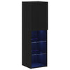 LED TV Cabinet Black Oak 30,5x30x102 cm Engineered Wood