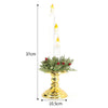 Set of 3 Battery Powered Candle Clear Wax Effect Lights with Grass Holder Decor