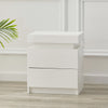 White High Gloss BedsideTable Cabinet Storage 2Drawers with LED Light Modern UK