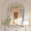 Large Stunning Arched Wall Mirror Glass Diamond Strip Crushed Mirror Bedroom Dec