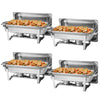 4-Pack 9L Chafer Silver Chafing Dish Buffet Set Stainless Steel Food Warmer Set