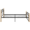 Bed Frame Black Metal and Solid Oak Wood 120x200 B7Z2