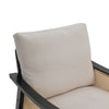 Vintage Wooden Frame Linen Fabric Armchair Rattan Armrest Lounge Tub Chair Sofa