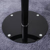 Contemporary Black Dining Table 90cm Round Tempered Glass Top With Chrome Legs