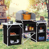 Portable Folding Camping Kitchen Unit Cupboard Windbreak Stand Storage Table