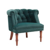 Chesterfield Velvet Cocktail Armchair Sofa Club Chair Deep Button Scroll Armrest