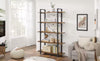 Bookshelf 5-Tier Industrial Stable Bookcase Storage Rack Standing Easy Assembly