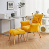 Yellow Lazy Chair with Footstool Relax Lounge Chair Accent Armchair Sofa Chair
