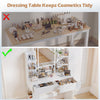 White Dressing Table Modern Makeup Desk with LED Mirror Vanity Table & 2 Drawers