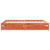 Bed Frame with Drawers Wax Brown 150x200 King Size Solid Wood Pine M4S0